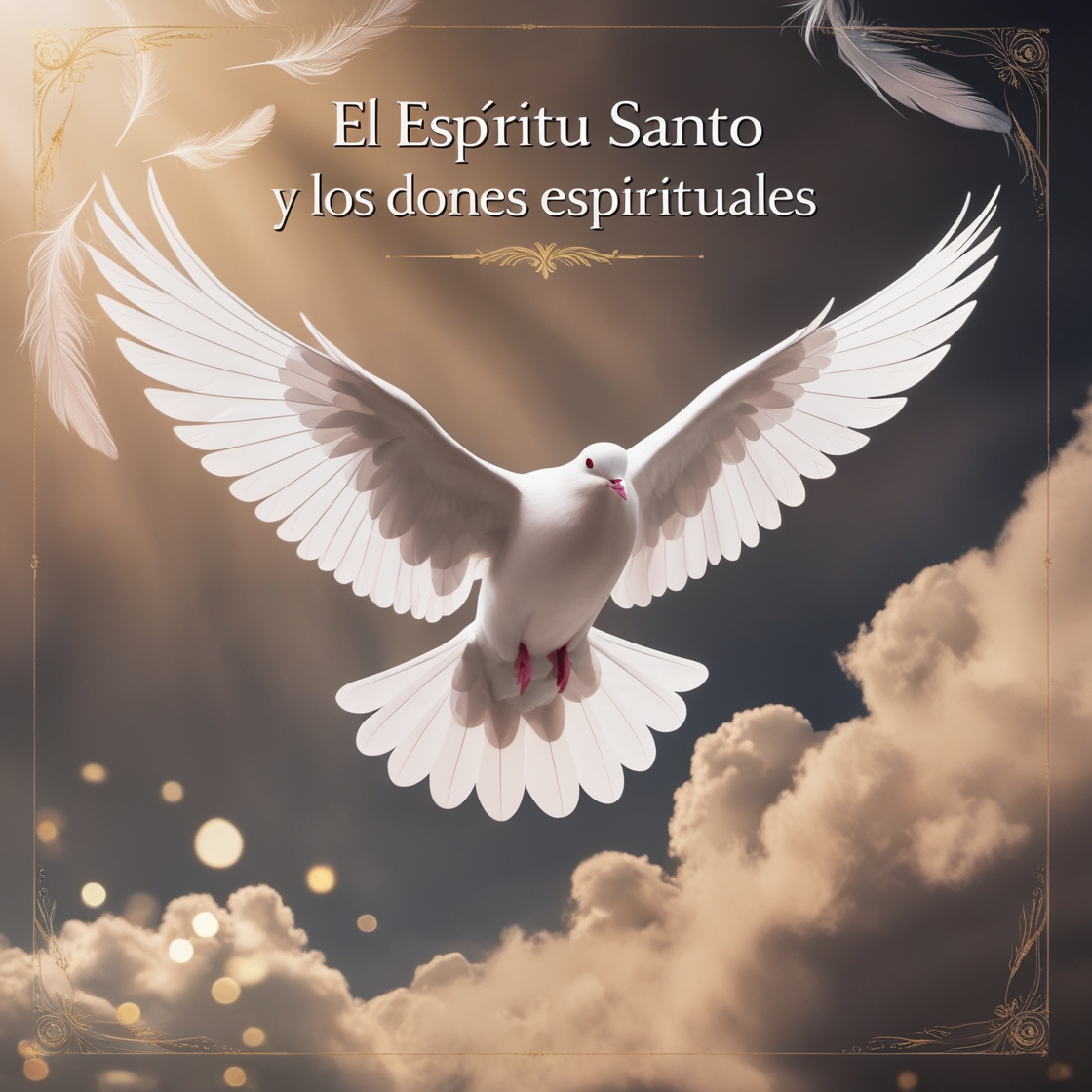 Imagen de una paloma con las alas abiertas entre las nubes, del curso El Espíritu Santo y los Dones Espirituales, de cursosdefe.com