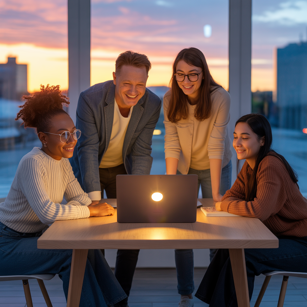 Imagen creada con inteligencia artificial Gemini para cursosdefe.com donde hay un grupo de creyentes estudiando la palabra de Dios